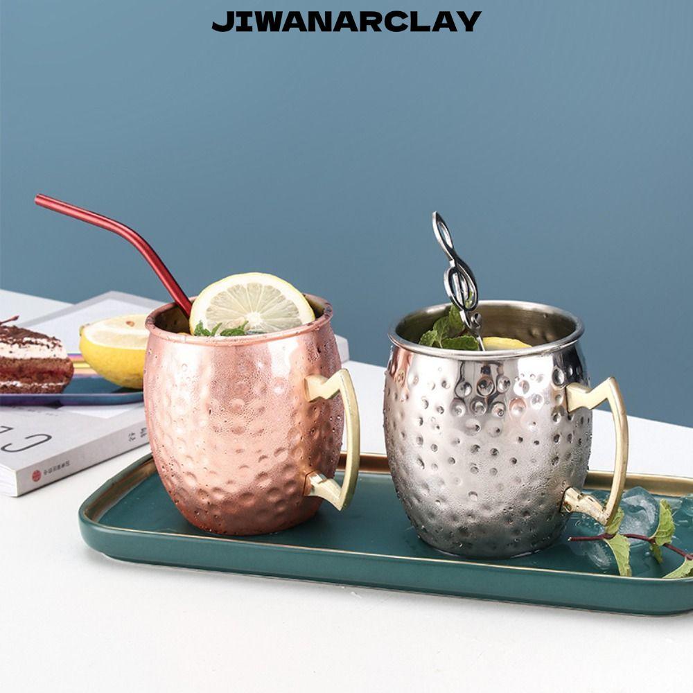 Cốc JIWANARCLAY, Cốc búa 500ml được làm thủ công, có tay cầm đinh tán chắc chắn Búa Moscow Mule Dày 