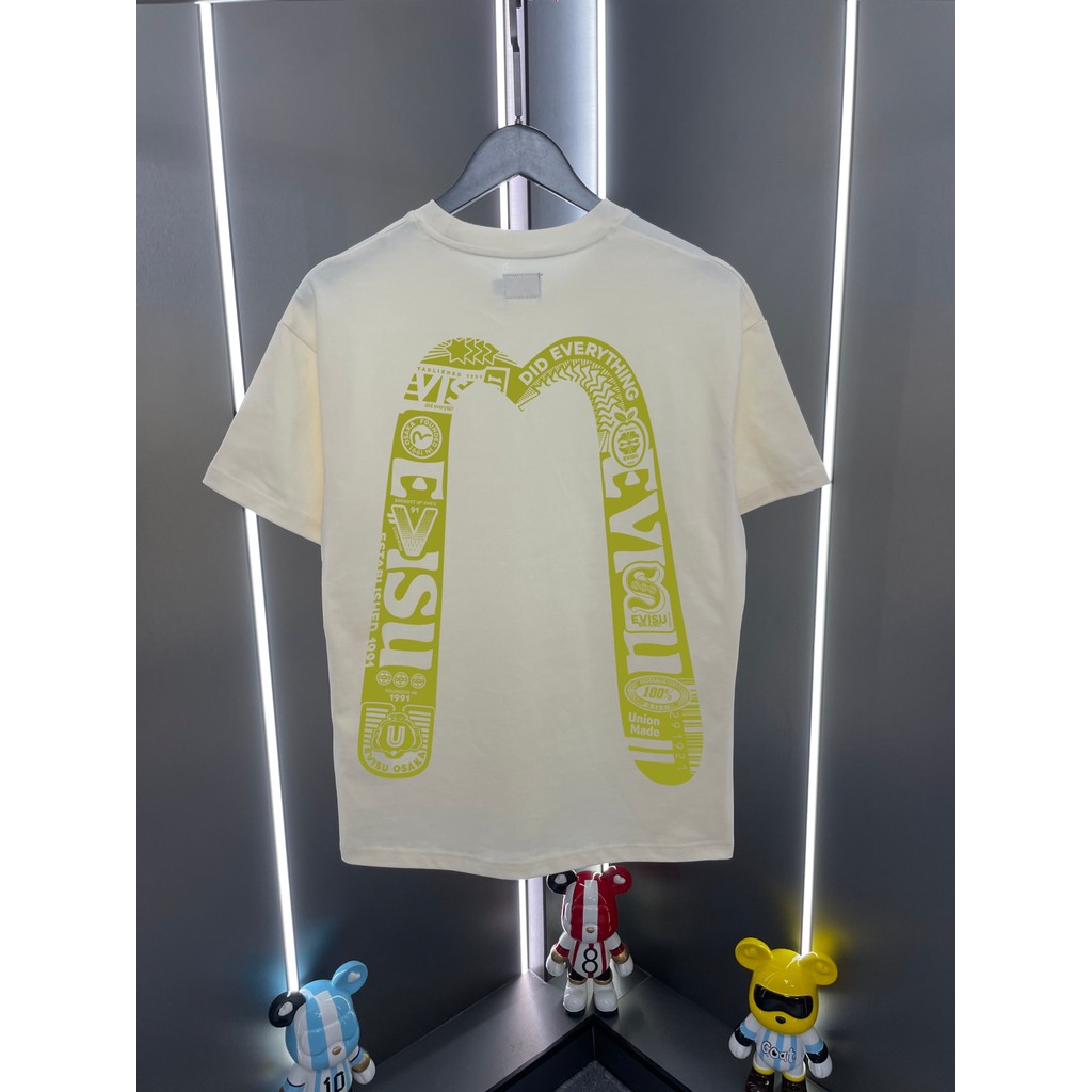 Evisu Evisu 2026 Phong Cách Mới 100% Big m In Hình Áo Thun Cổ Tròn Tay Ngắn 9GZN