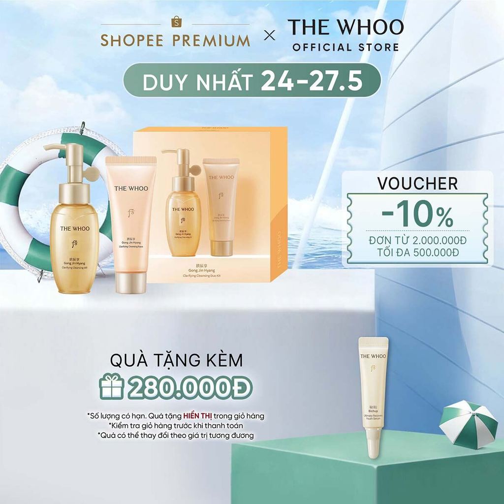 [HB Gift] Bộ Làm Sạch THE WHOO Gongjinhyang Clarifying Cleansing Duo Kit