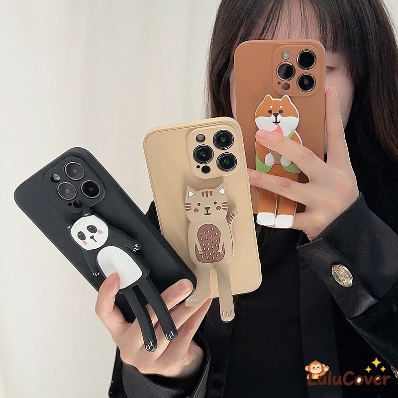 Sáng Tạo 3D Động Vật Có Thể Gập Lại Đứng Dành Cho Vivo iQOO Neo10 Neo9 Neo8 Neo7 Neo 6 5 SE 5S 3 Neo