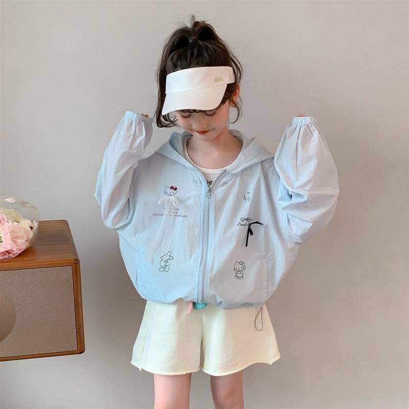 Girls' Sun Protection Clothing Summer 2026 New Medium and Large Children's Sweet Bow Thin Coat Child