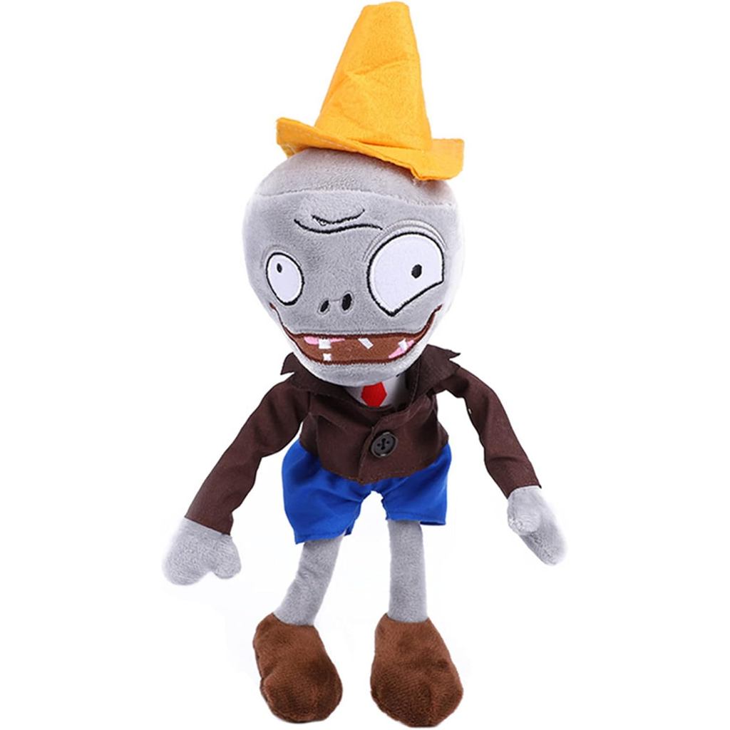 JHESAO 12 "PVZ Sang Trọng Đầu Nón Zombies Áo Nâu Đồ Chơi PVZ 1 2 Nhồi Bông Mềm Búp Bê Chặn Đường Con