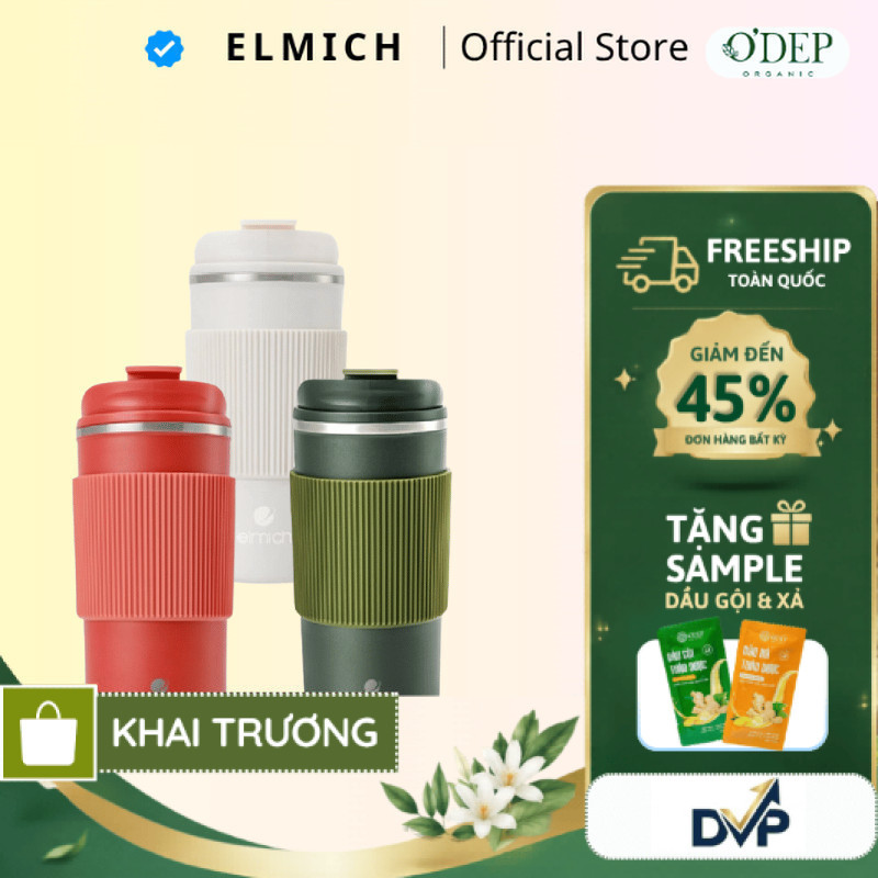 Cốc giữ nhiệt inox 304 Elmich EL8345 dung tích 480ML , Hàng chính hãng - SHOP DVP