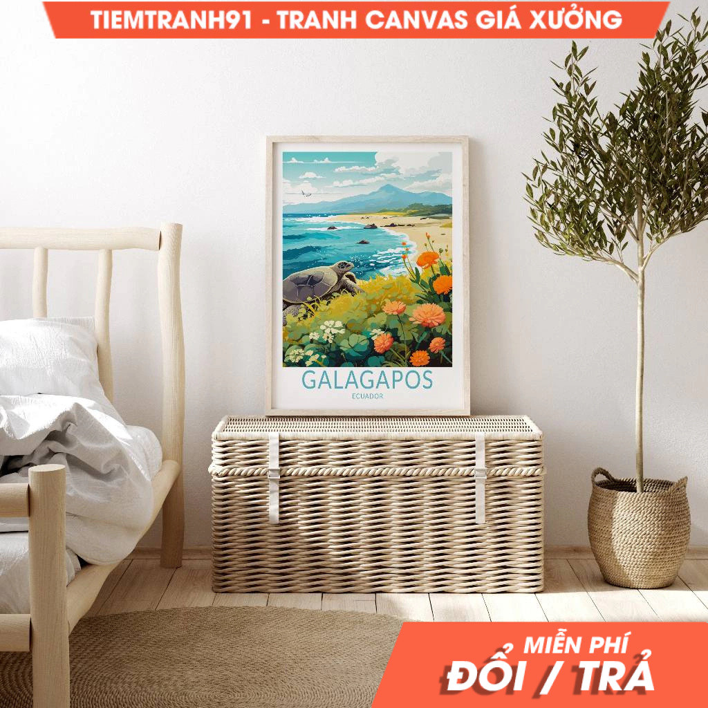 Tranh treo tường, Galápagos Islands Travel, Galápagos Islands Poster, Galápagos Ecuador Wall Art, Ec