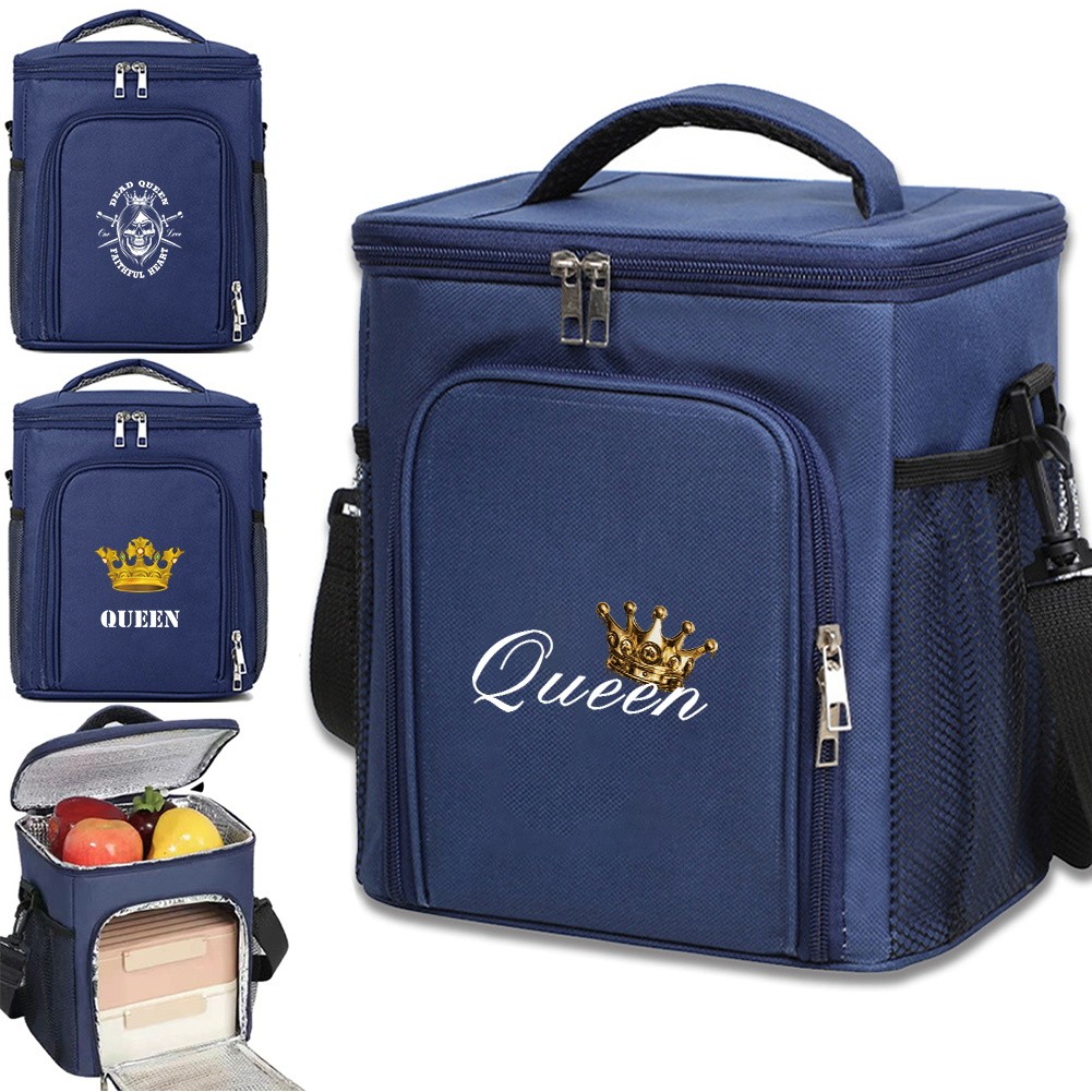 Front Opening Double-layer Ice Pack Queen Printing Series Reusable Food Keep Fresh Ice Bag Travel Re