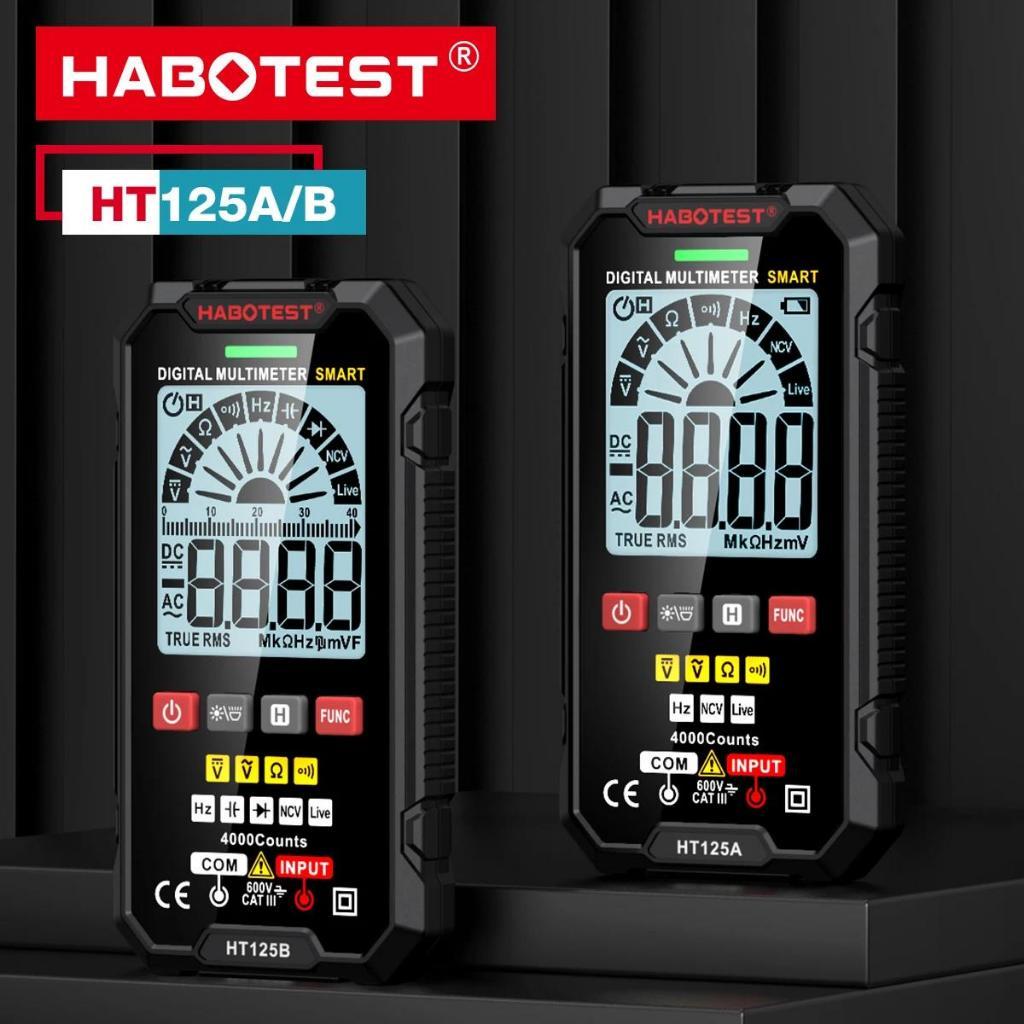 HABOTEST HT125 Đồng hồ vạn năng thông minh Kỹ thuật số AC DC 600V Đồng hồ đo điện áp TRMS Ohm Hz Cap