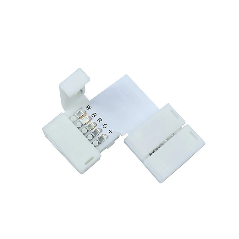 Chiều rộng 12mm 5 chân Dải LED Đầu nối RGBW Hình chữ L Đầu nối nguồn LED không hàn 5050 RGBW RGBW Đầ