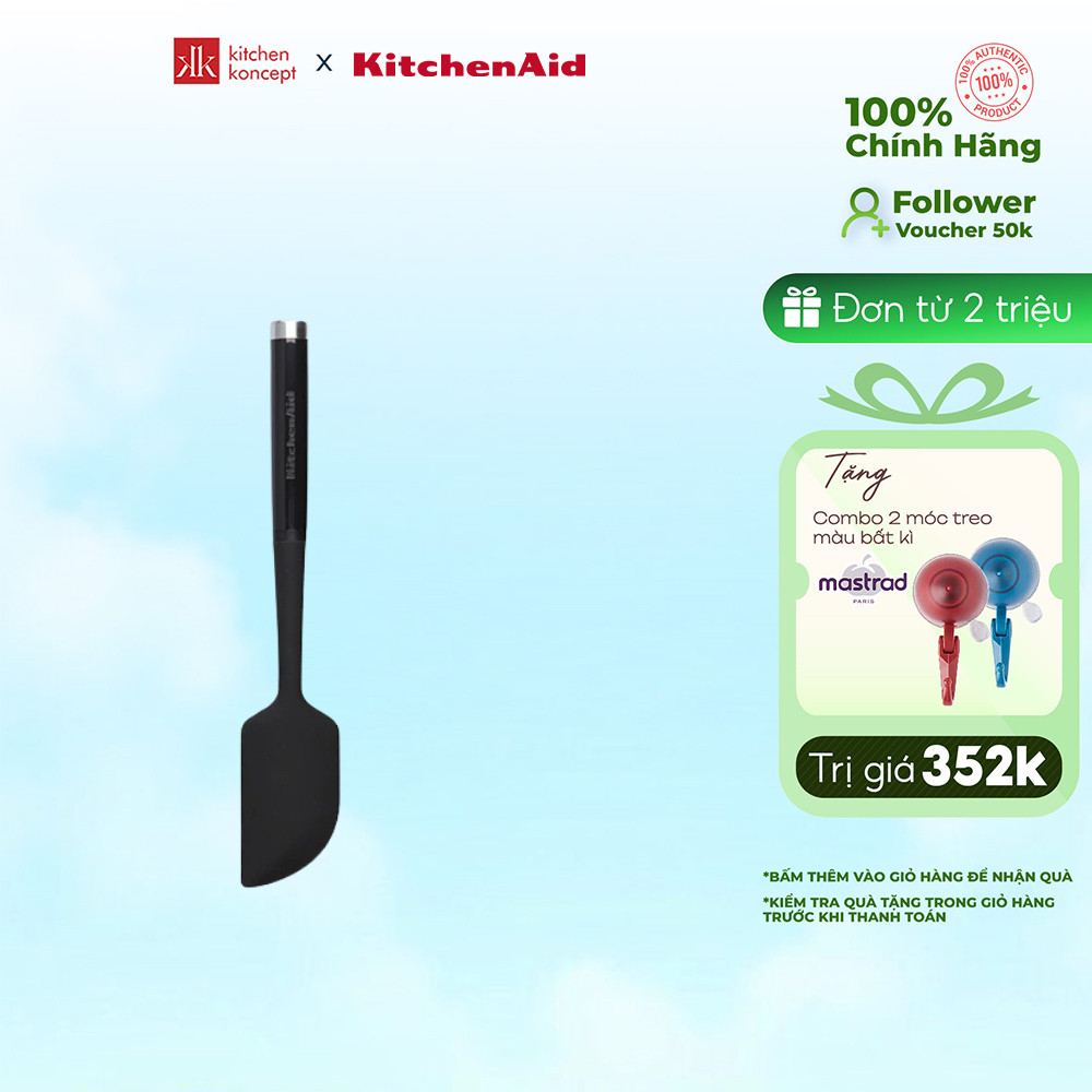 KitchenAid - Phới Vét Bột Spatula Silicone Classic - Màu Đen