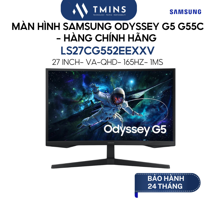 Màn Hình Gaming SAMSUNG Odyssey G5 G55C LS27CG552EEXXV, LS32CG552EEXXV (27-32inch/2K/VA/165Hz/1ms)