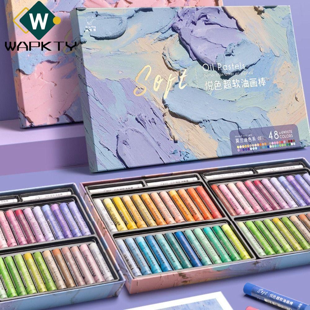 Bút chì vẽ tranh WAPKTY, Bộ Pastel dầu mềm nghệ sĩ an toàn chuyên nghiệp, Quà tặng 24 / 36 / 48 màu 
