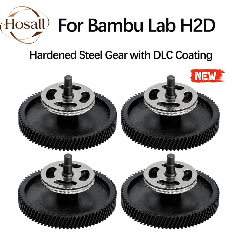 HB cho Bambu Lab H2D Bộ bánh răng máy đùn DLC Lớp phủ Nano Thép cứng H2D Máy đùn bánh răng kép Tay c