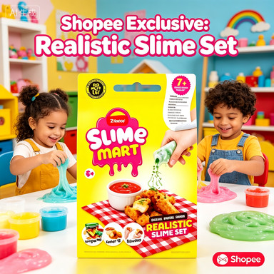 Zuru Slime Mart Tự Làm Thức Ăn Nhanh Slime Kit Thực Tế Gà Chiên Nuggets Với Cà Chua Sốt Cà Chua Squi