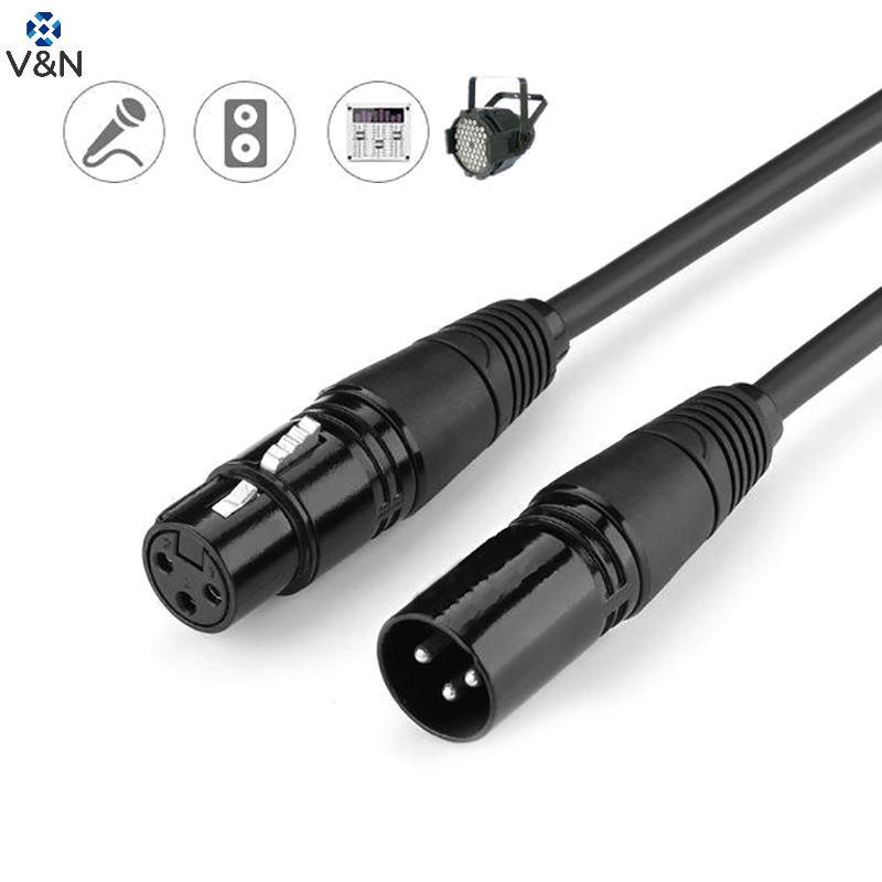 V & N DMX 3-PIN DMX512 Cáp Nam Đến Nữ LED PAR Đèn sân khấu Đường tín hiệu DMX Thiết bị Dj DMX512 Dòn