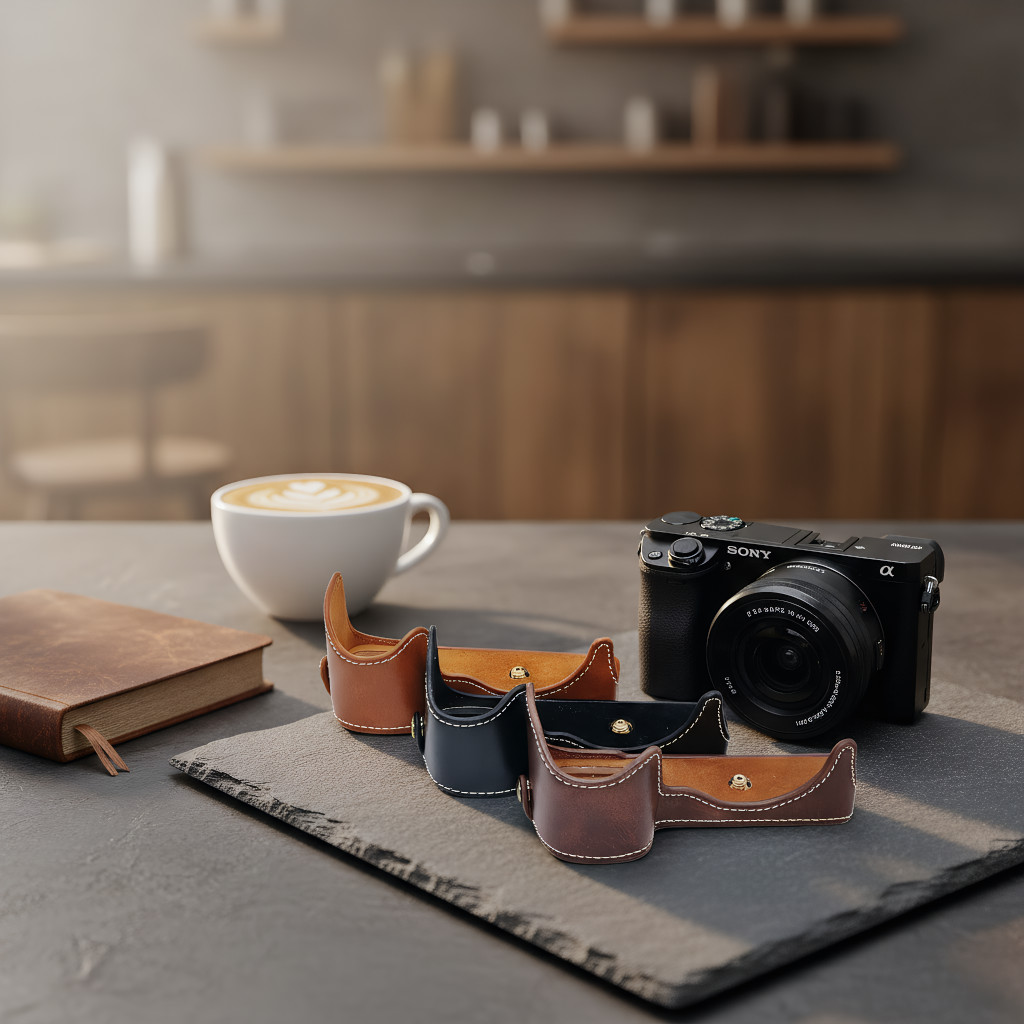 Thích hợp cho Sony A6400 Vỏ bảo vệ a6500 Túi đựng máy ảnh a6700 Bao da a6600 Base a6000 Case a6300
