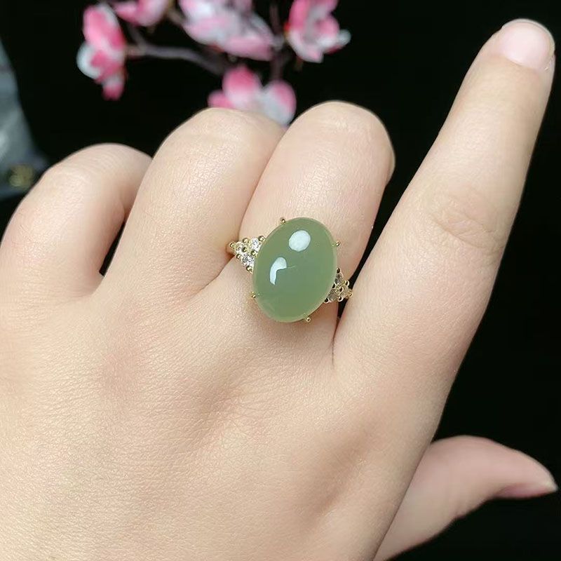Hetian Ngọc Nhẫn Mở Nhẫn Giá Đỡ Kích Thước Có Thể Điều Chỉnh Hetian Ngọc Nhẫn Nhẫn Nhẫn Hetian Ngọc 
