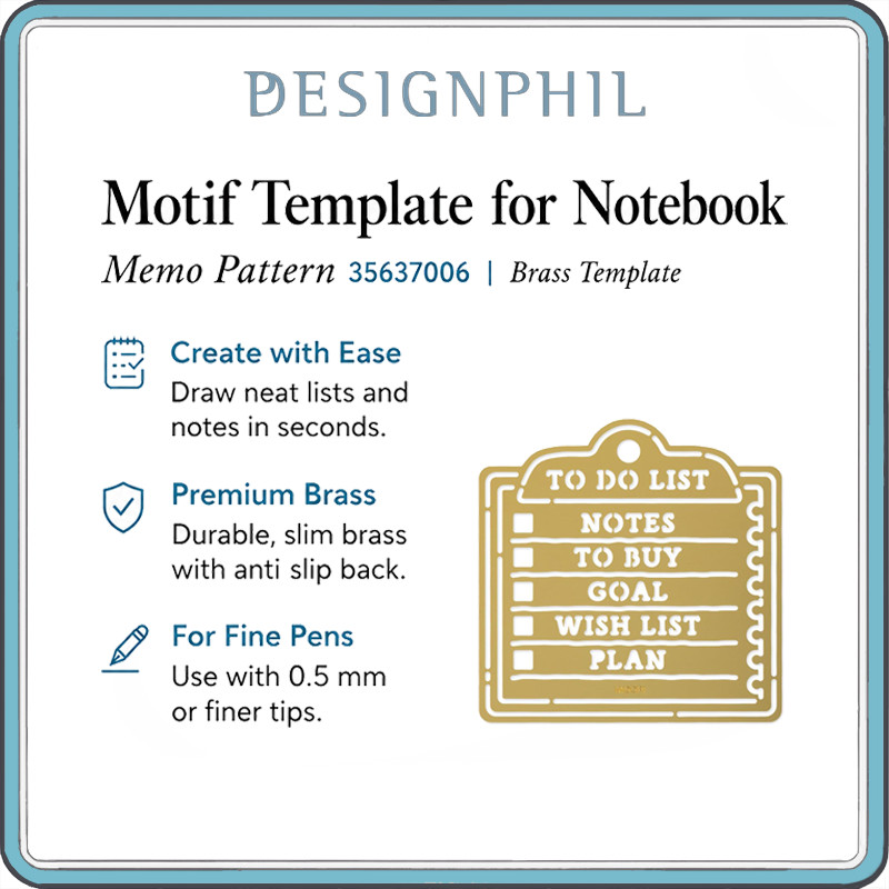 MIDORI Motif Brass Template Set for Planner & Bullet Journal Memo Weather Travel Stencil Ruler for N