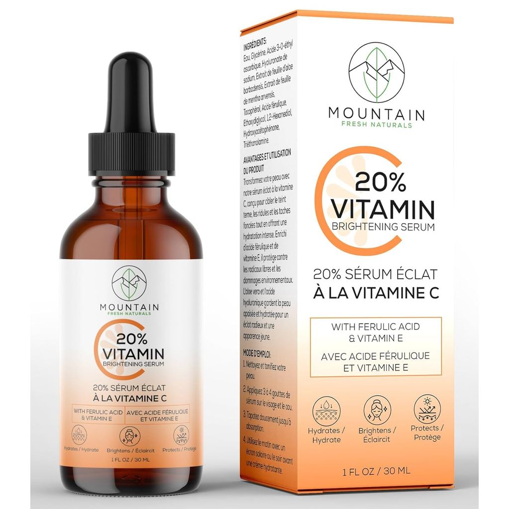 Serum Vitamin C – 20% 3-0-Ethyl Ascorbic Acid, Ferulic Acid & Vitamin E – Làm sáng da, dưỡng ẩm, chố