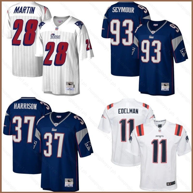 HQ2 New England Patriots NFL Football Jersey Martin Edelman Harrison Seymour Top Legend Jersey Sport