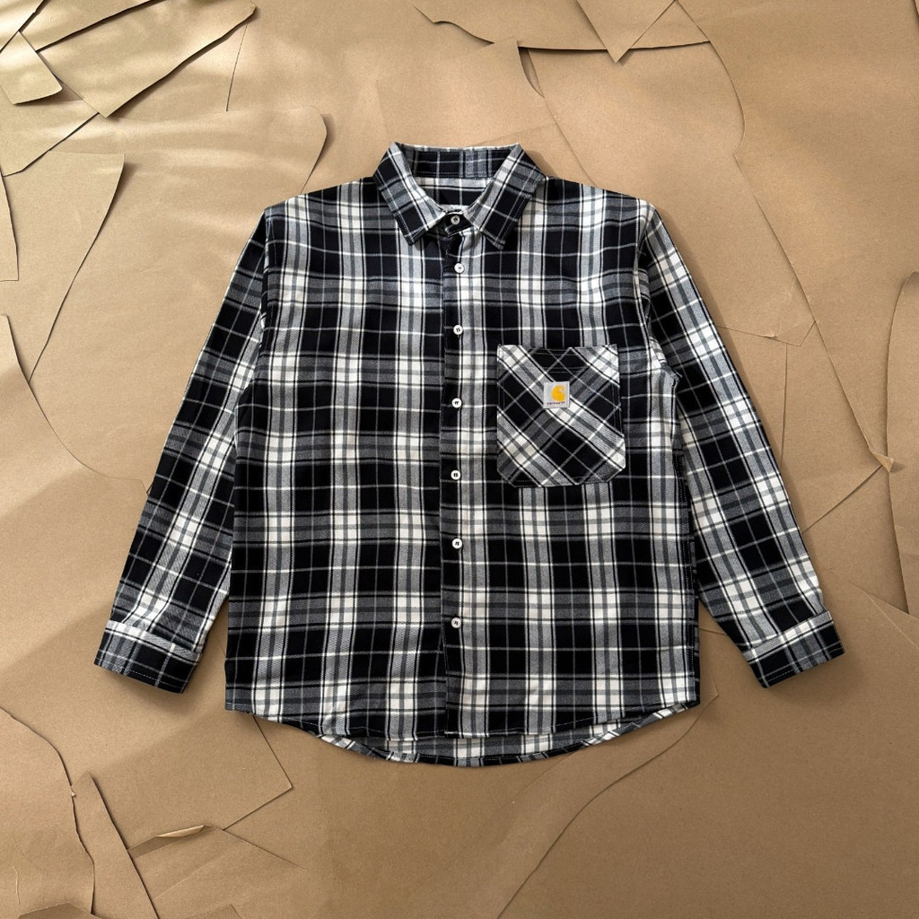 Car* Japanese classic checkered pocket long-sleeve shirt jacket, unisex style