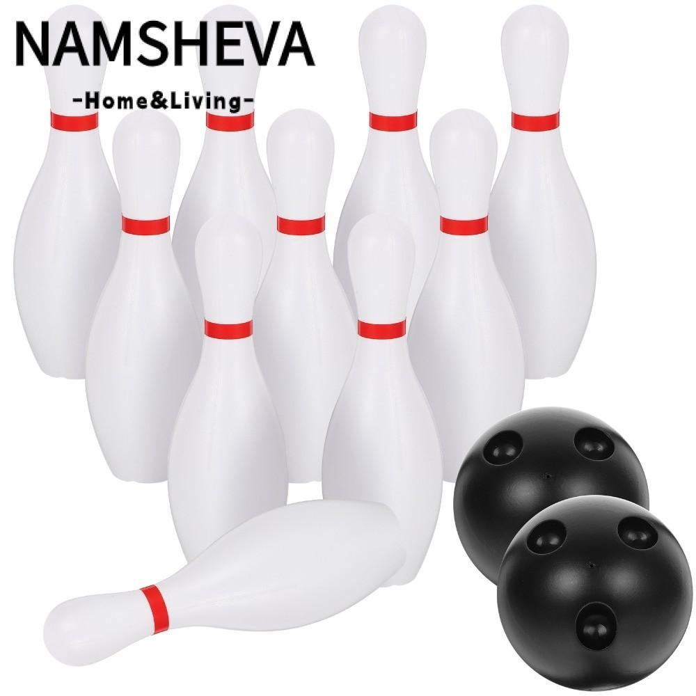 Trò chơi bowling NAMSHEVA, Bộ đồ chơi bowling bằng nhựa màu trắng, Đồ chơi bowling vui nhộn cho trẻ 