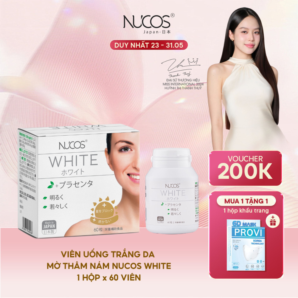 TPBVSK Viên Uống Trắng Da Nucos White Hỗ Trợ Mờ Thâm Nám Sáng Da Chống Nắng [Hộpx60 viên]