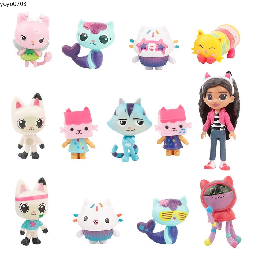 Đồ chơi trẻ em Gabby Races House Hình mới, xe hơi mỉm cười Mercat, mèo, búp bê HDPGaby Girl, PVC, si