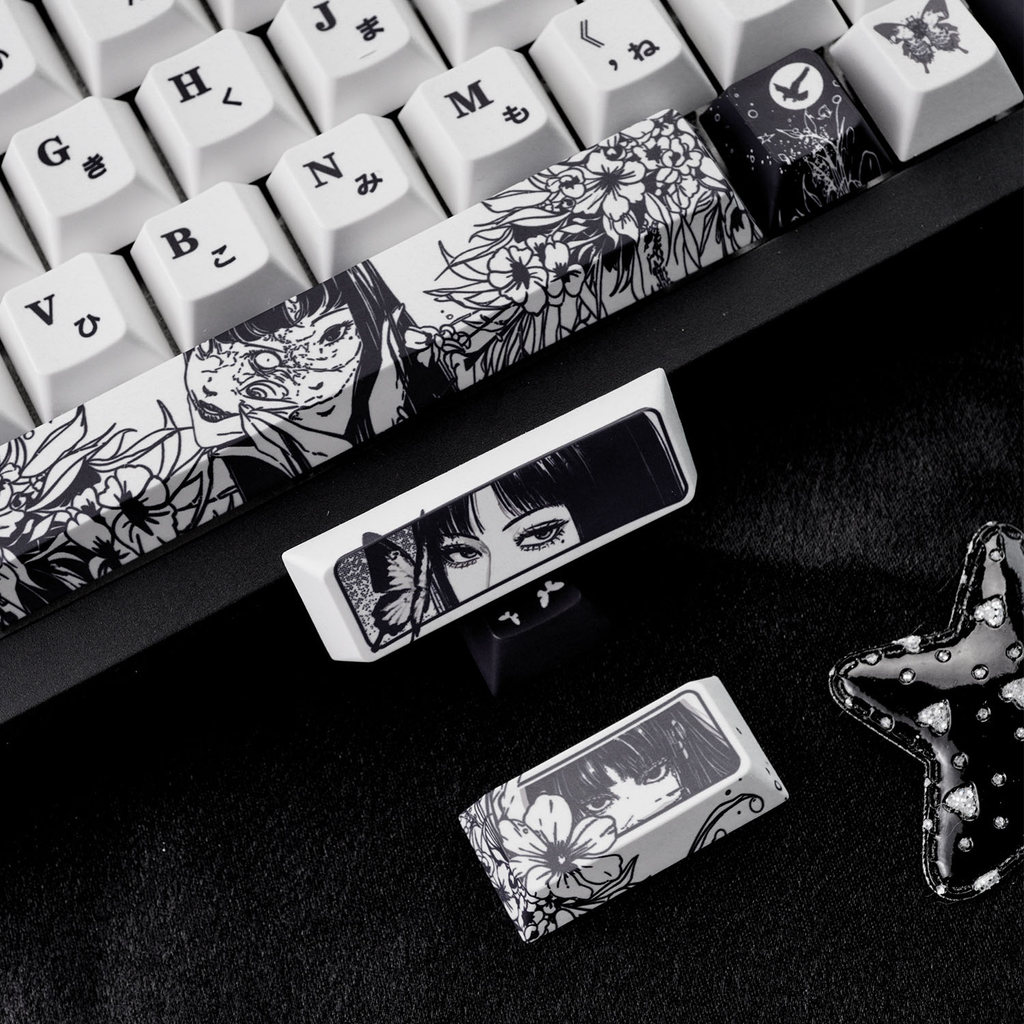 MAIMOOO Tomie Kawakami Whacky Keycaps MOA / Cherry Profile 120 Phím PBT Dye Thăng hoa Aula F75 Ajazz