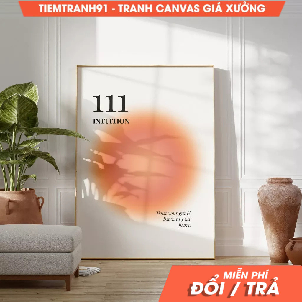 Tranh treo tường, 111, Angel Numbers Poster, Gradient Wall Art, Spiritual, Gradient Home Decor, Posi