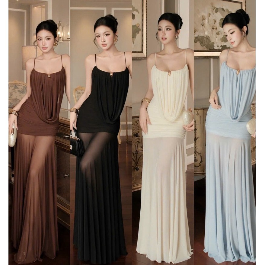 Đầm Maxi Lưới 2 Dây Nhún Đổ Gợi Cảm Sexy 𝐃𝟐𝐓 𝐒𝐓𝐎𝐑𝐄