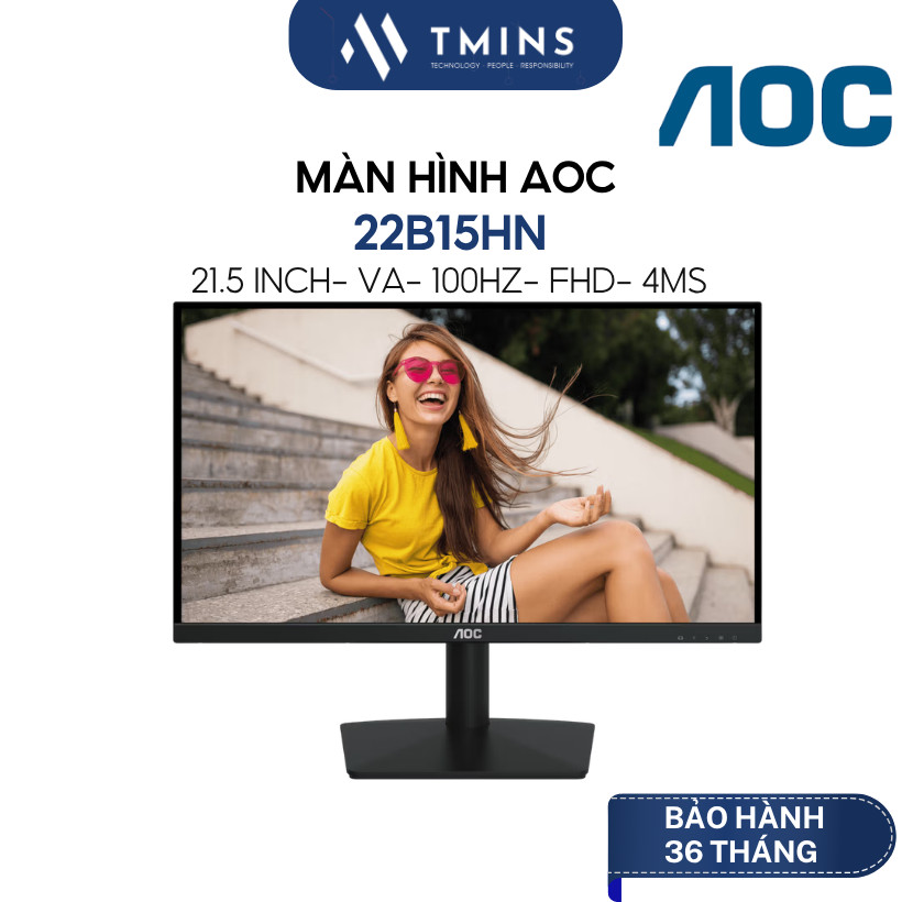 Màn Hình AOC 22B15HN (21.5 inch/ VA/ FHD/ 100Hz/ 4ms) - Hàng chính hãng