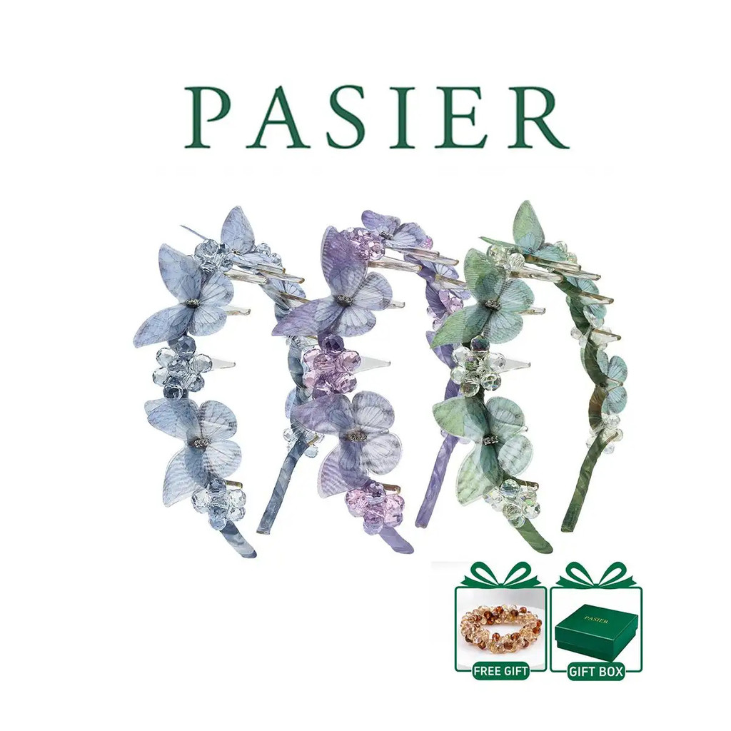 Băng đô hình bướm pha lê sang trọng PAIER Băng đô dập nổi thanh lịch dành cho nữ Phụ kiện tóc thời t