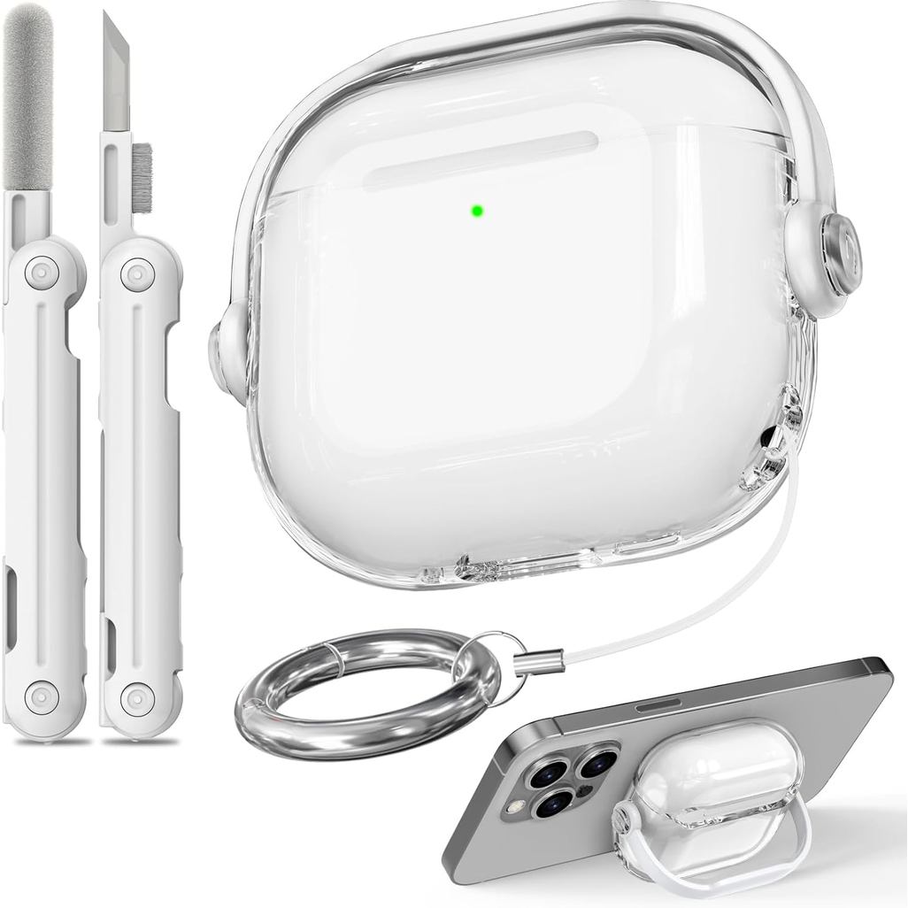Khóa An Toàn Cho Vỏ AirPods 4, Vỏ TPU Trong Suốt Cho AirPods 4 USB-C Với Bộ Bụi, Vỏ Bảo Vệ Thả AirPo