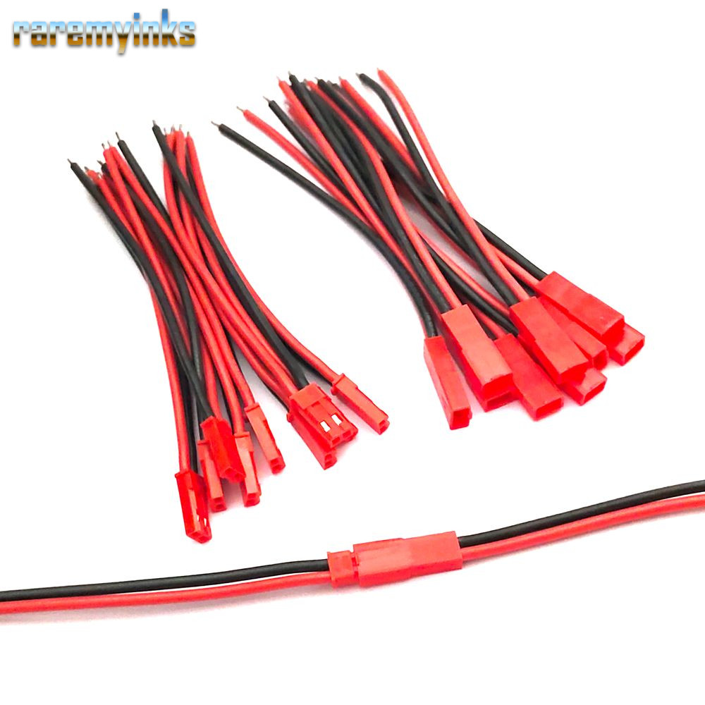 RAREM 10 Cặp Cáp Kết Nối JST, 22AWG Đồng 2 Pin JST 2 Pin Thiết Bị Đầu Cuối Dây, Chịu Nhiệt Bền Dễ Hà