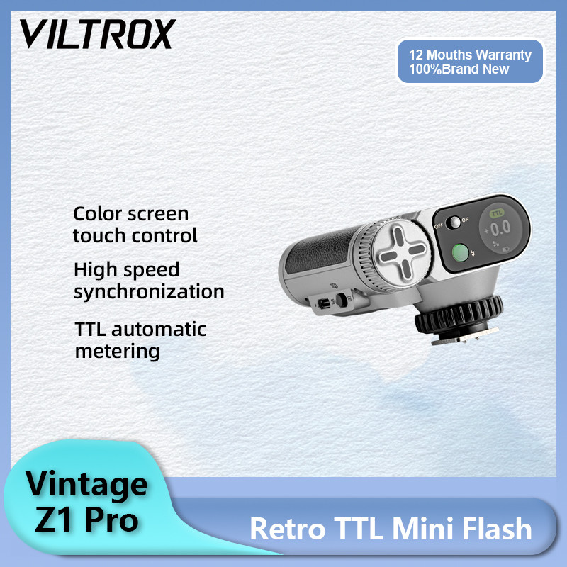 VILTROX VINTAGE Z1 Pro TTL Auto Focus Light Metering Flash Light Fill Light với bảng mềm cho Nikon S