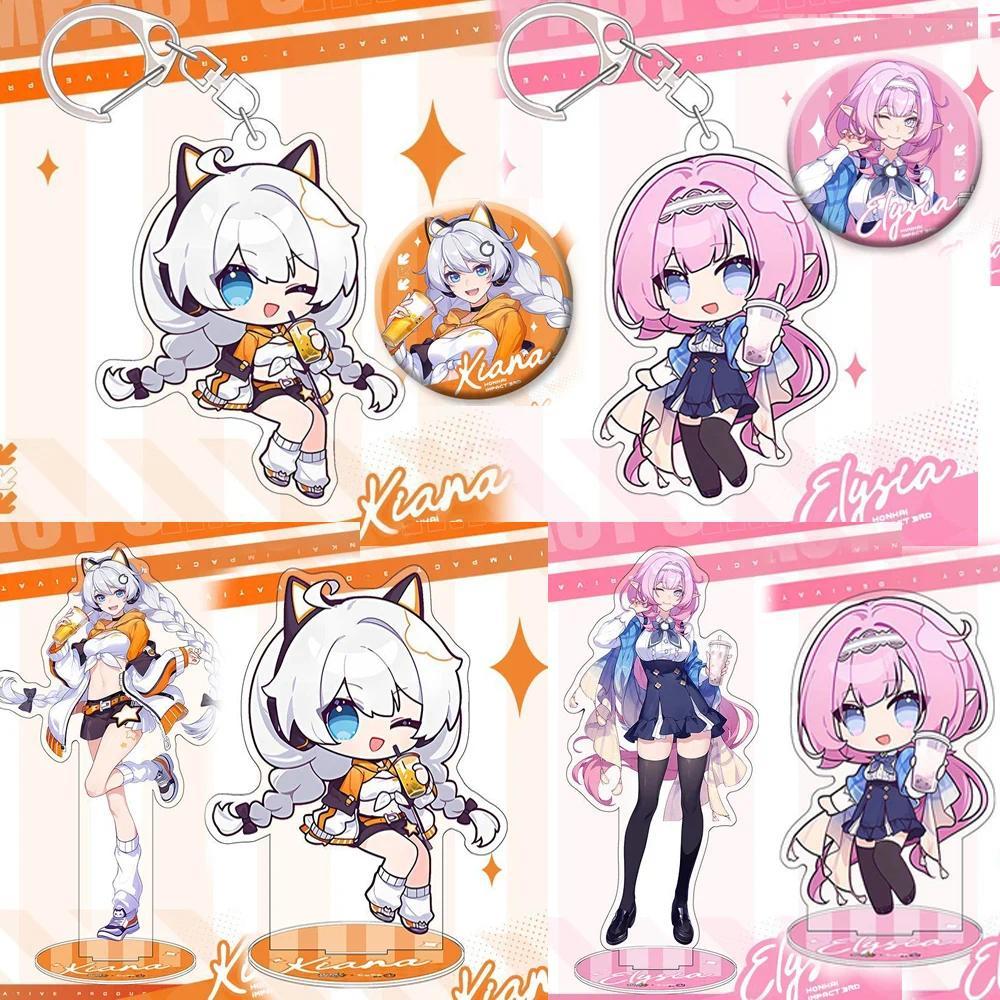 Game Honkai 3 Desk Plate Mô hìnhs Kiana Elysia Standee mica Mô hình Toy Action Mô hìnhs Milk Tea Móc