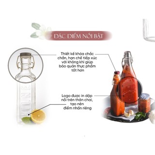 Kilner - Chai Thủy Tinh Nút Xám