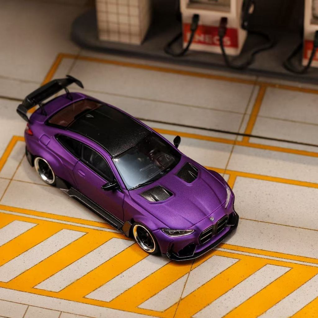 SW 1 / 64 BMW G82 M4 ADRO Matt Hợp Kim Tím Diecast Xe Mô Hình Đồ Chơi Quà Tặng Sinh Nhật