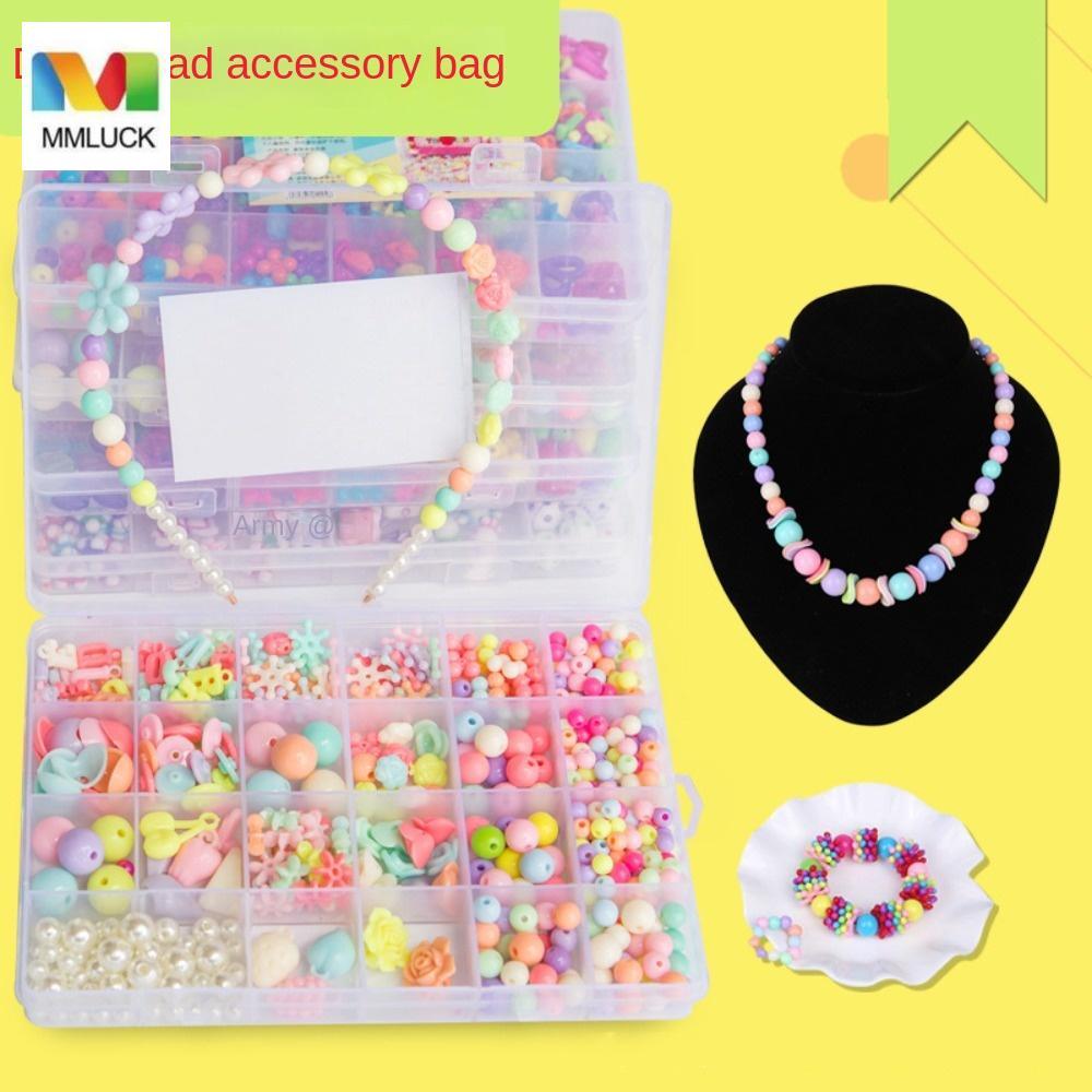 MMLUCK DIY Đồ Chơi Đính Hạt Trẻ Em, Đồ Chơi DIY Handmade DIY Làm Hạt Bộ, Bộ Làm Đồ Trang Sức Cho Trẻ