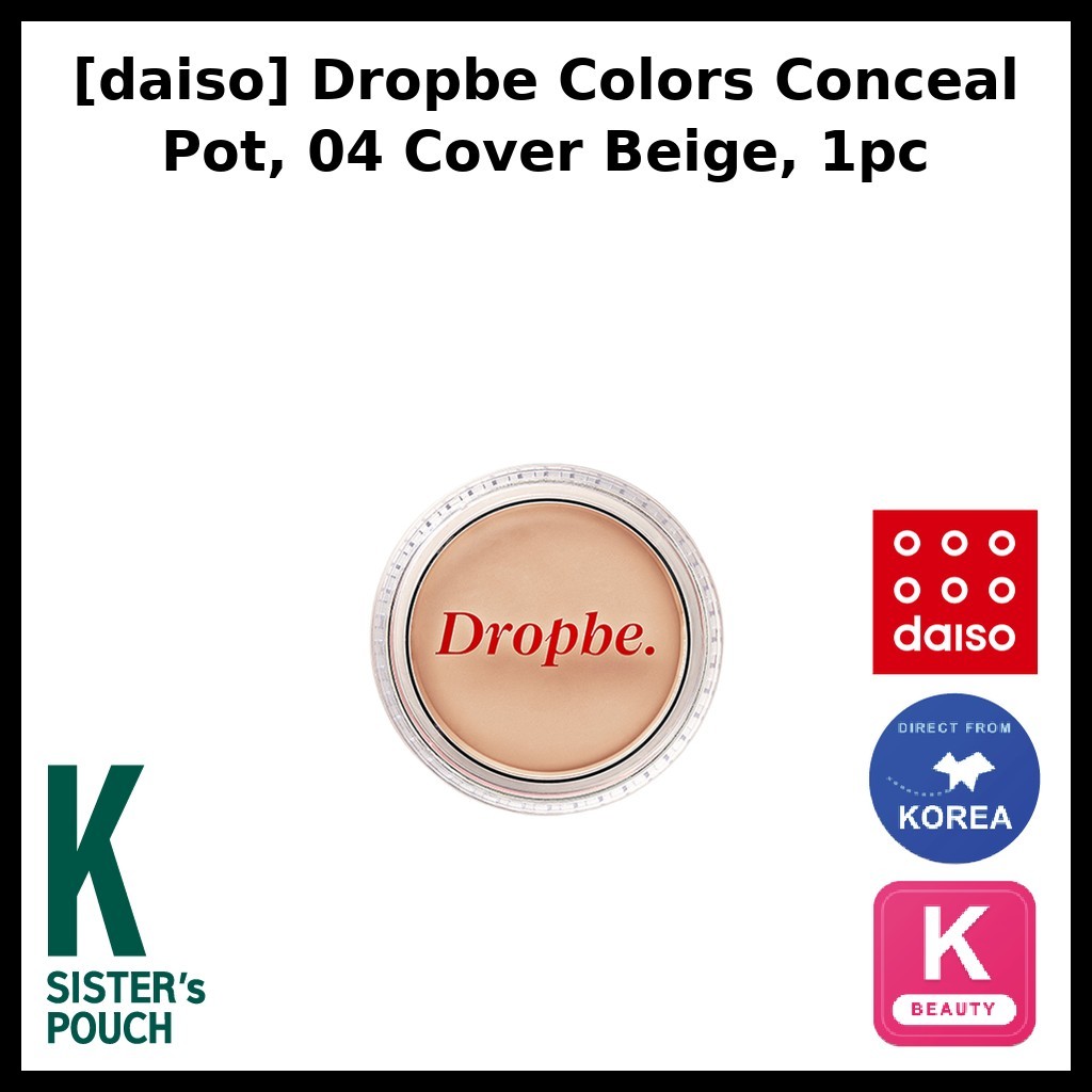 [daiso] Chậu che khuyết điểm màu Dropbe, 04 nắp màu be, 1 cái / Kem che khuyết điểm Hàn Quốc / Bảo h