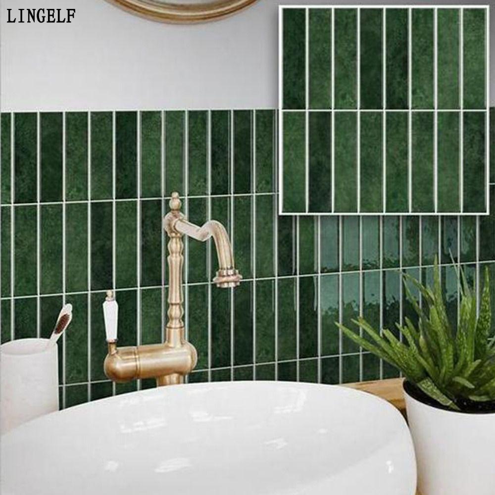 Nhãn dán tường tự dính LINGELLF, Nhãn dán tường gạch chống ẩm, Nhãn dán cải tạo tủ bếp chống thấm nư