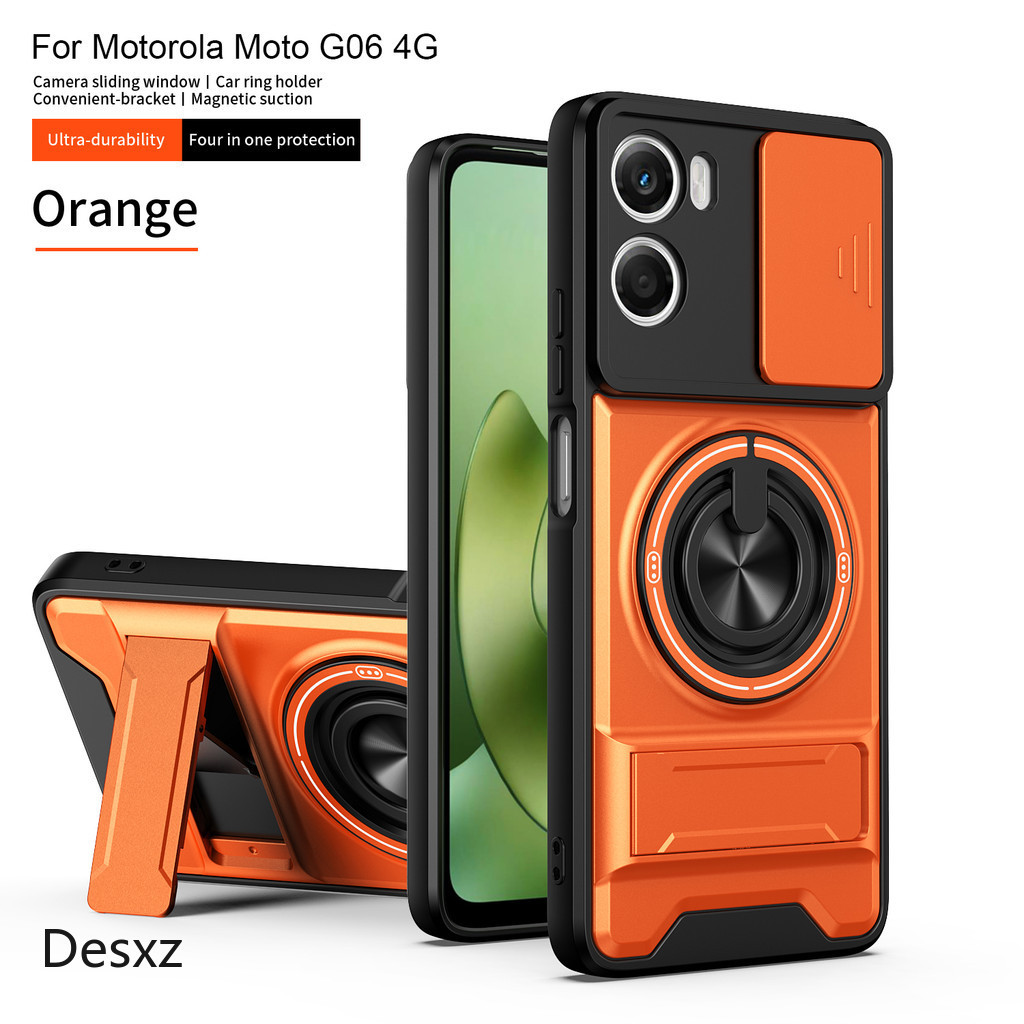 Vỏ Giáp Cho Motorola G06 Ốp Lưng Moto G06 Vỏ Điện Moto G06 Vỏ Magsafe Từ Gấp Giá Đỡ Bảo Vệ Camera Qu