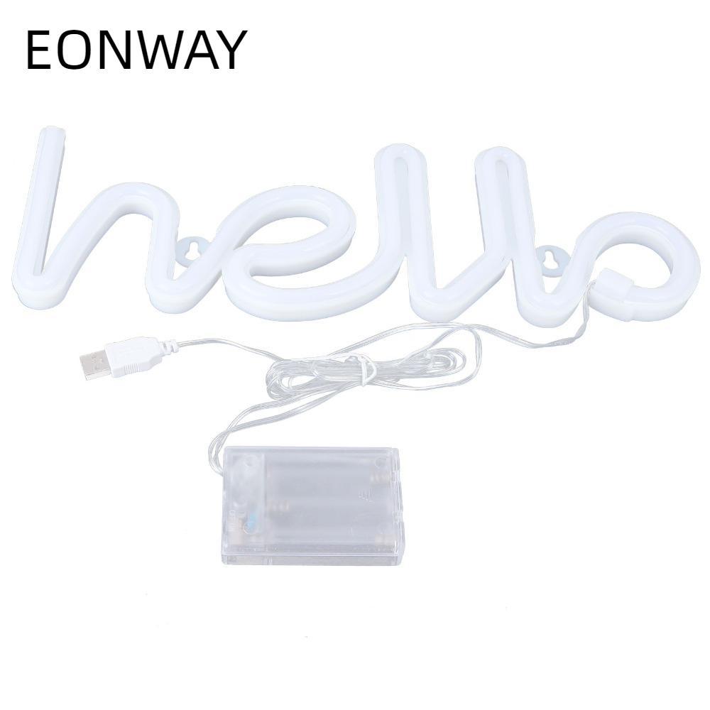 Đèn LED neon EONWAY, Hello Letters 5V LED Neon Light, Đèn ngủ trang trí 1W USB hoặc Cửa hàng đèn neo