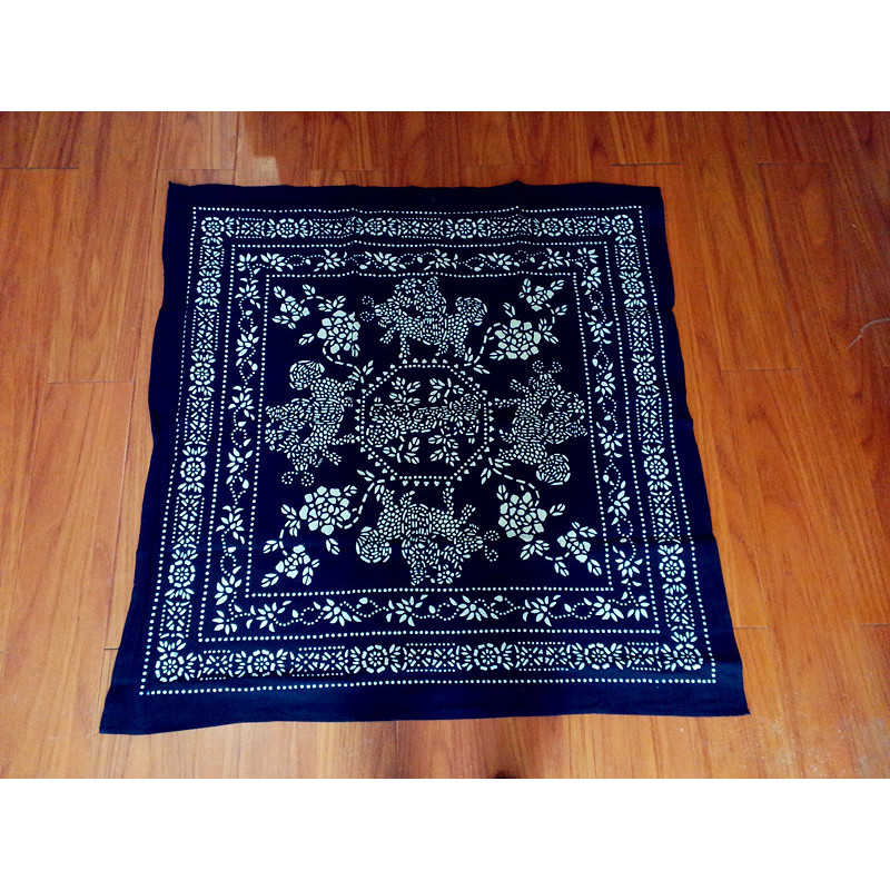 Wuzhen Đặc Điểm Đặc Biệt Vải In Màu Xanh Thủ Công Vuông 90Cm * 90Cm Khăn Trải Bàn Cổ Điển