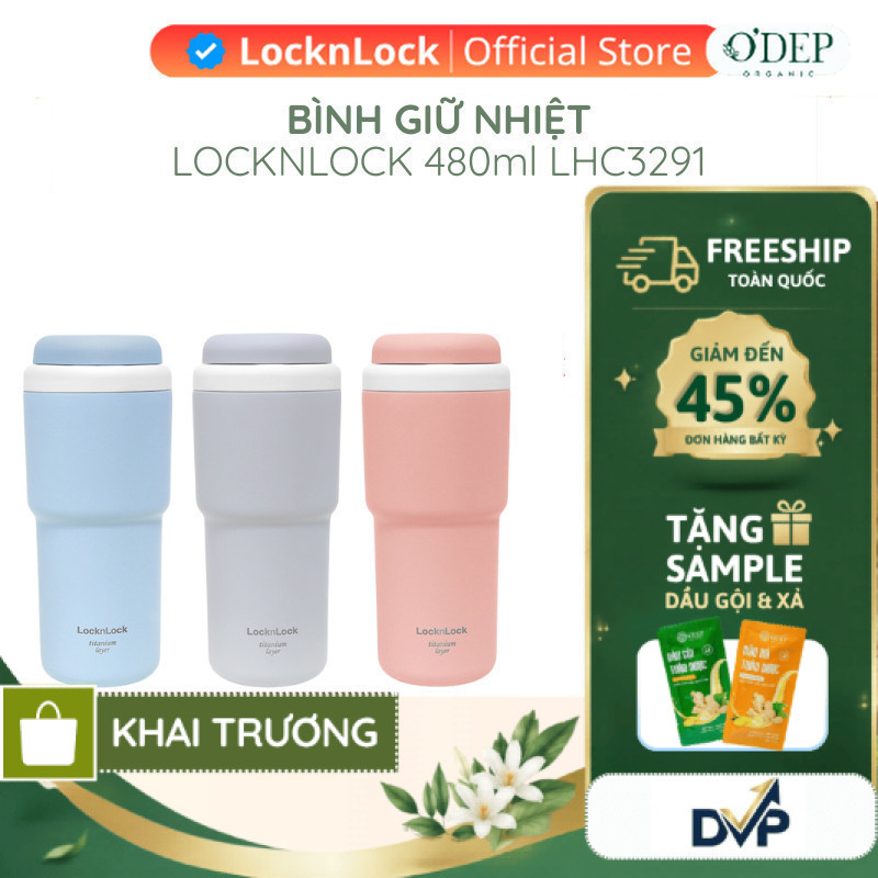 Ly giữ nhiệt LocknLock 480ml Macaron First Tumbler Titan LHC3291 LHC3292, thép 304 mạ titan - SHOP D