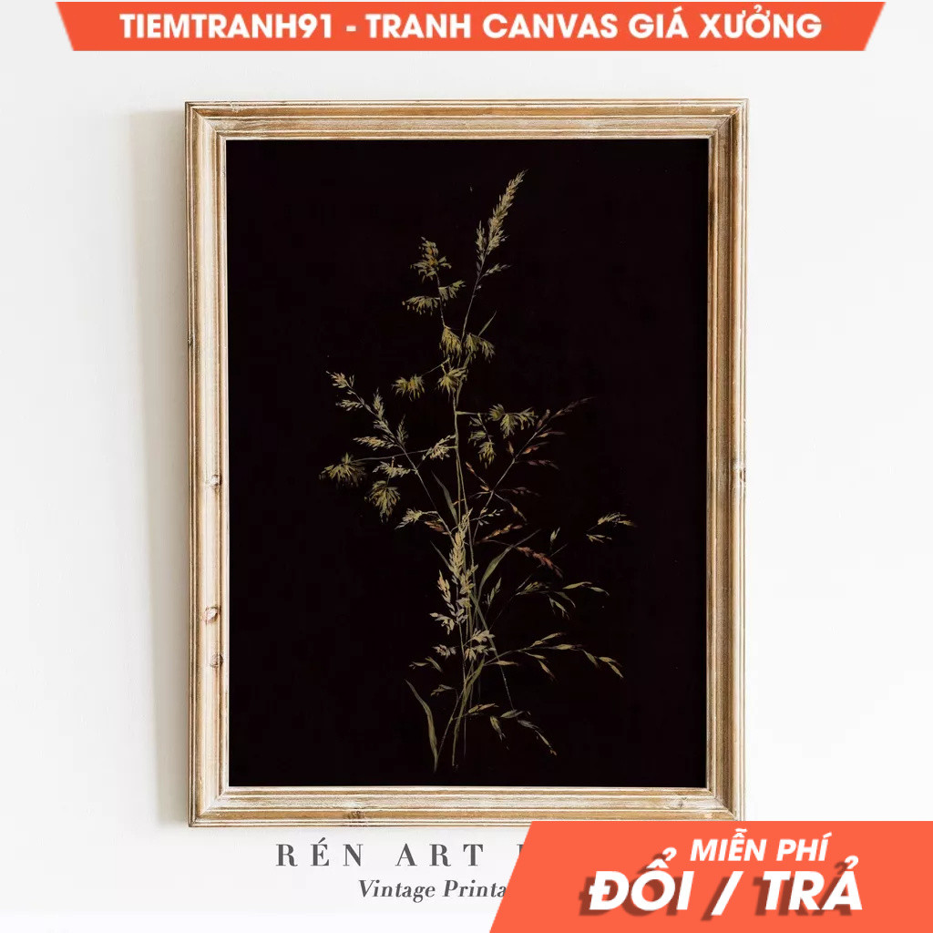 Tranh treo tường, Dark Botanical Moody Floral Art Dark Academia Decor Moody Wall Art Vintage, tặng k