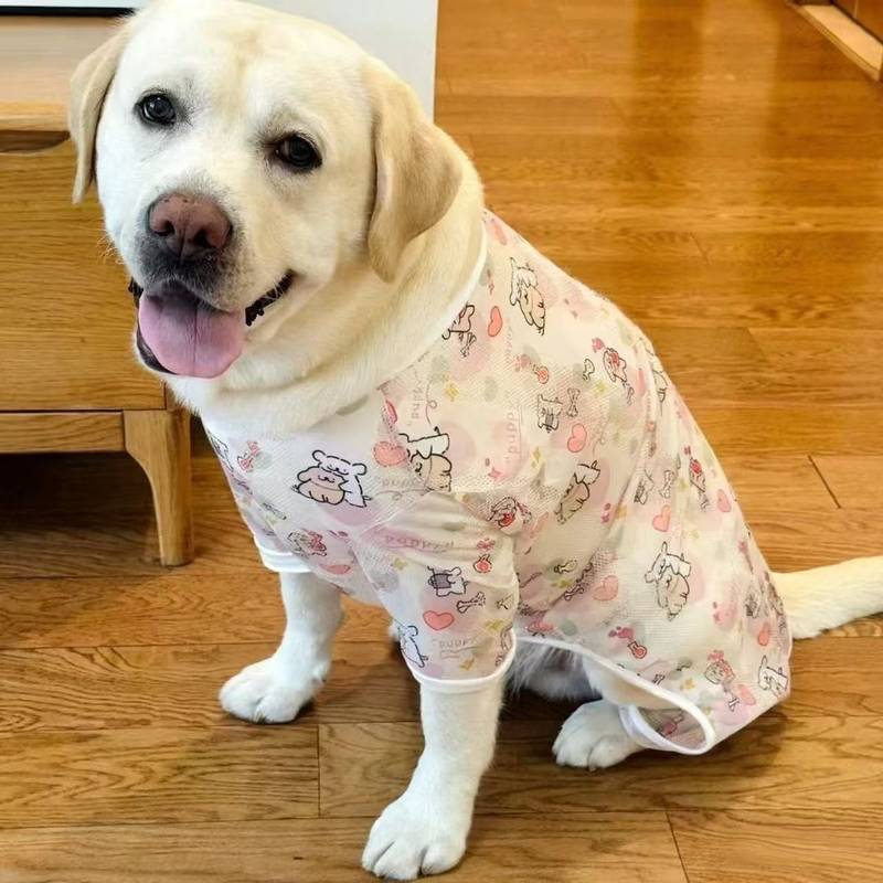 Pet Clothes Dog Summer Thin Breathable Golden Retriever Labrador Border Collie Mesh Sun Protection L