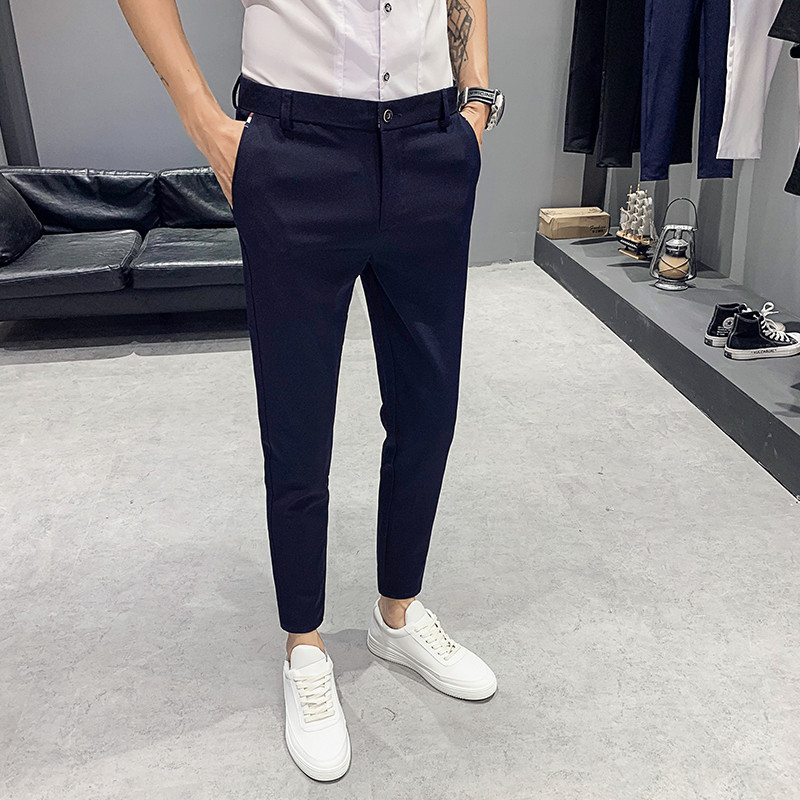 Social Guy Quần dài đến mắt cá chân nam hợp thời trang Influencer Hair Stylist Slim-fit Phiên bản Hà