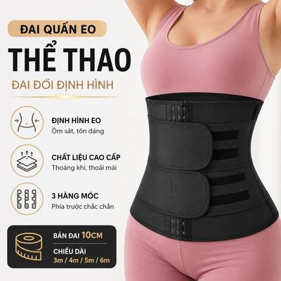 Đai quấn eo tập gym Đai siết eo thể thao co giãn dán chắc hỗ trợ tập luyện 4 kích thước dài 3m 4m 5m 6m
