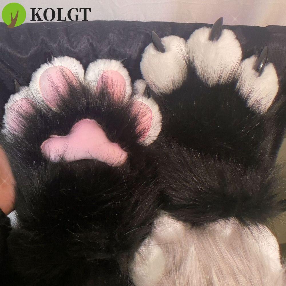 KOLGT Sang Trọng Cat Paw Găng Tay, Furry Fursuit Kigurumi Cosplay Trang Phục Găng Tay, Kawaii Dày Sq