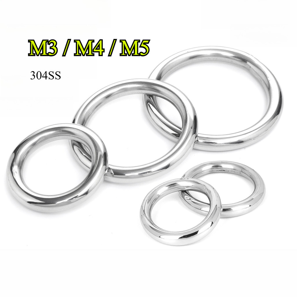 Vòng chữ O hàn rắn bằng thép không gỉ 304, vòng thép nâng, kết nối võng yoga, kéo tay thú cưng, thép